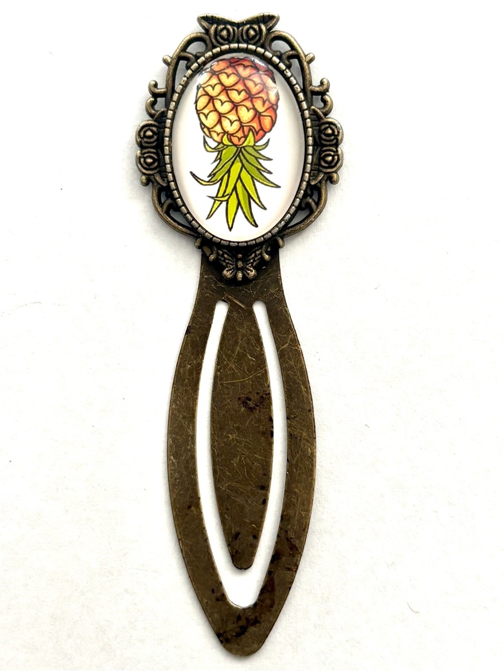 Upside Down Pineapple Metal Bookmark, NWT